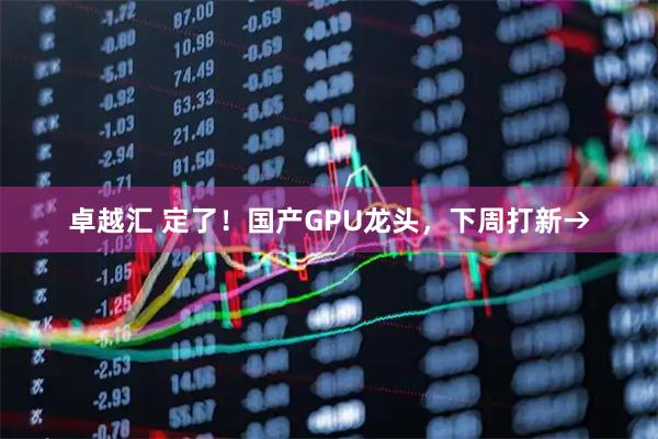 卓越汇 定了！国产GPU龙头，下周打新→